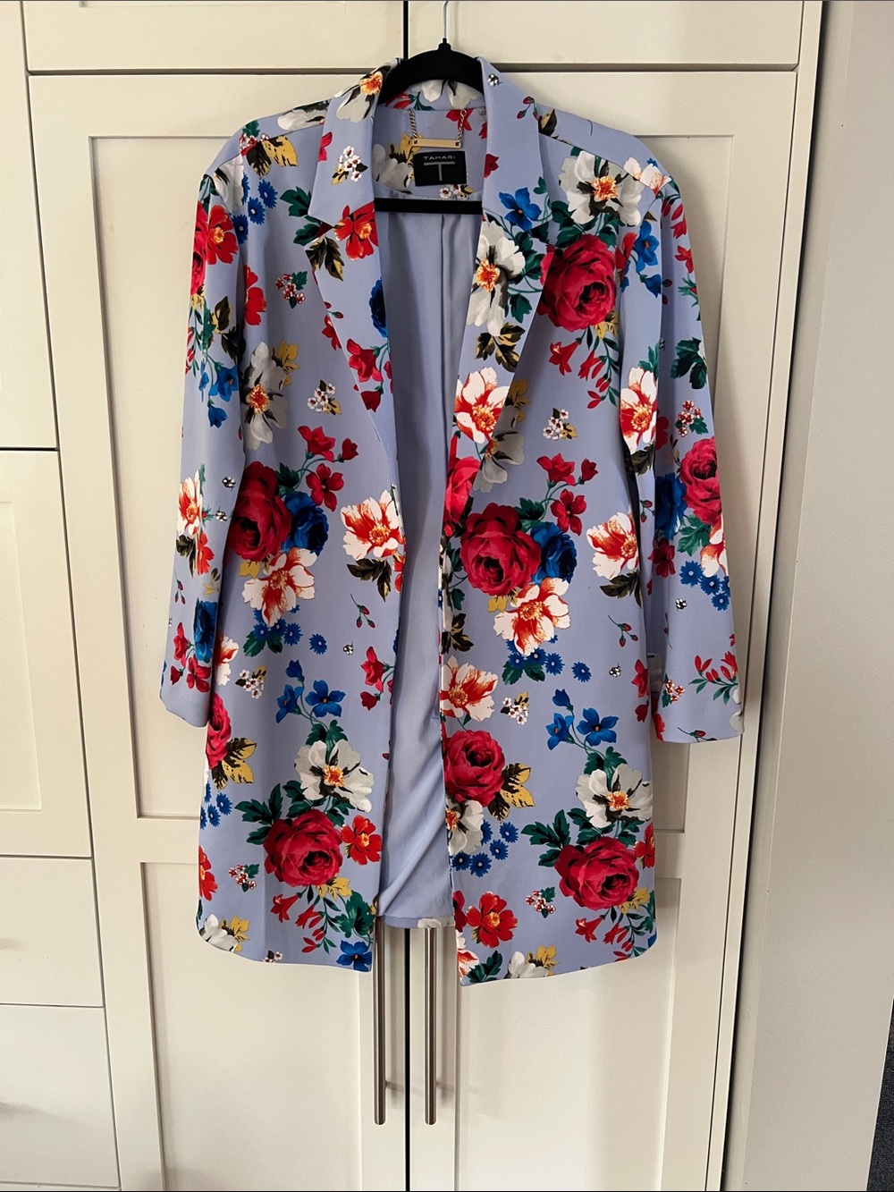 T Tahari Lavender Floral Open Front Blazer size S